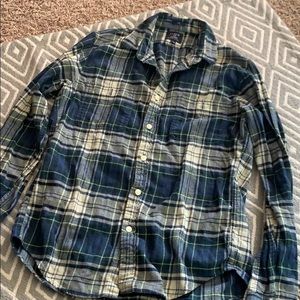 J. Crew Green and Blue Plaid Casual Button Down Shirt